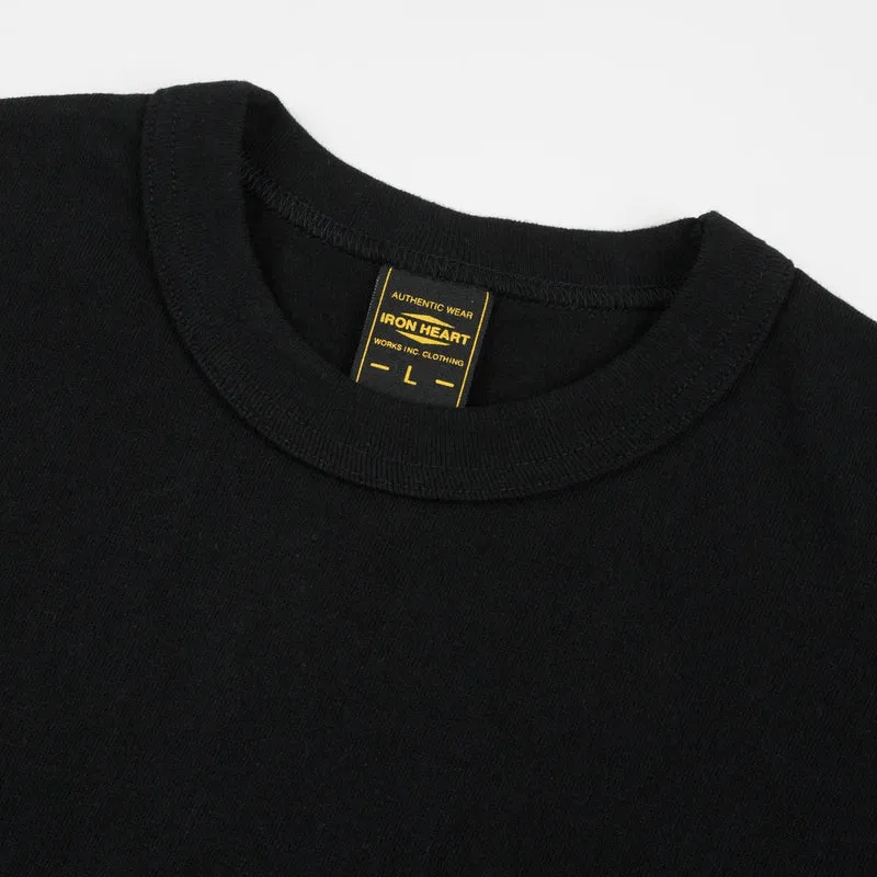 IHT-1610L-BLK 6,5 oz. Loopwheel Crew Neck T-Shirt Schwarz
