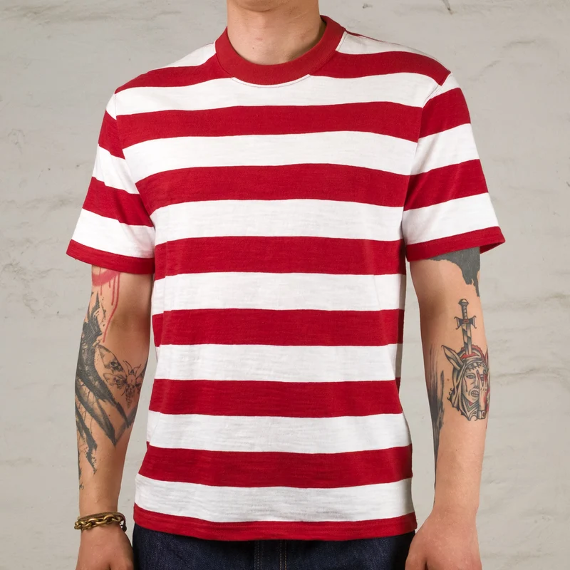 Buco Stripe T-Shirt Rot/Weiß