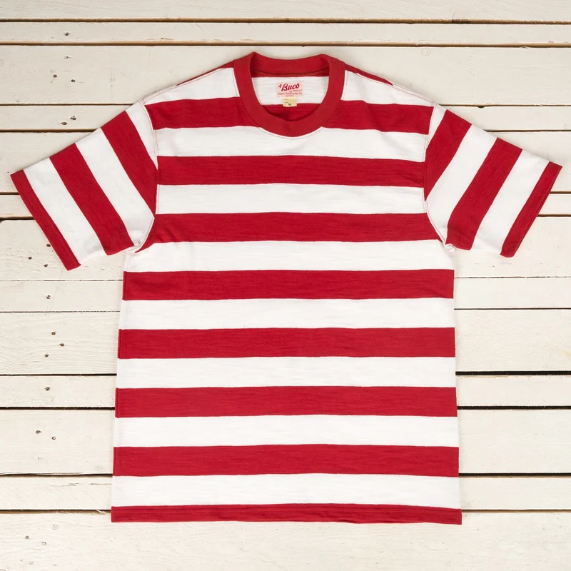 Buco Stripe T-Shirt Rot/Weiß