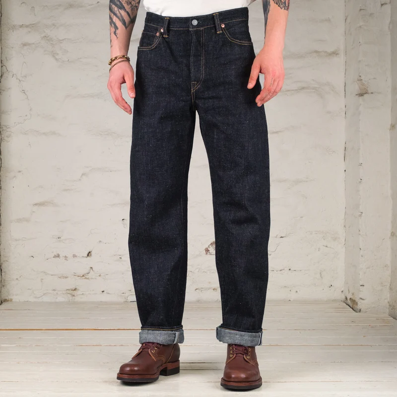 0411 15,5 oz. SLUB-NEP DENIM STRAIGHT FIT JEANS