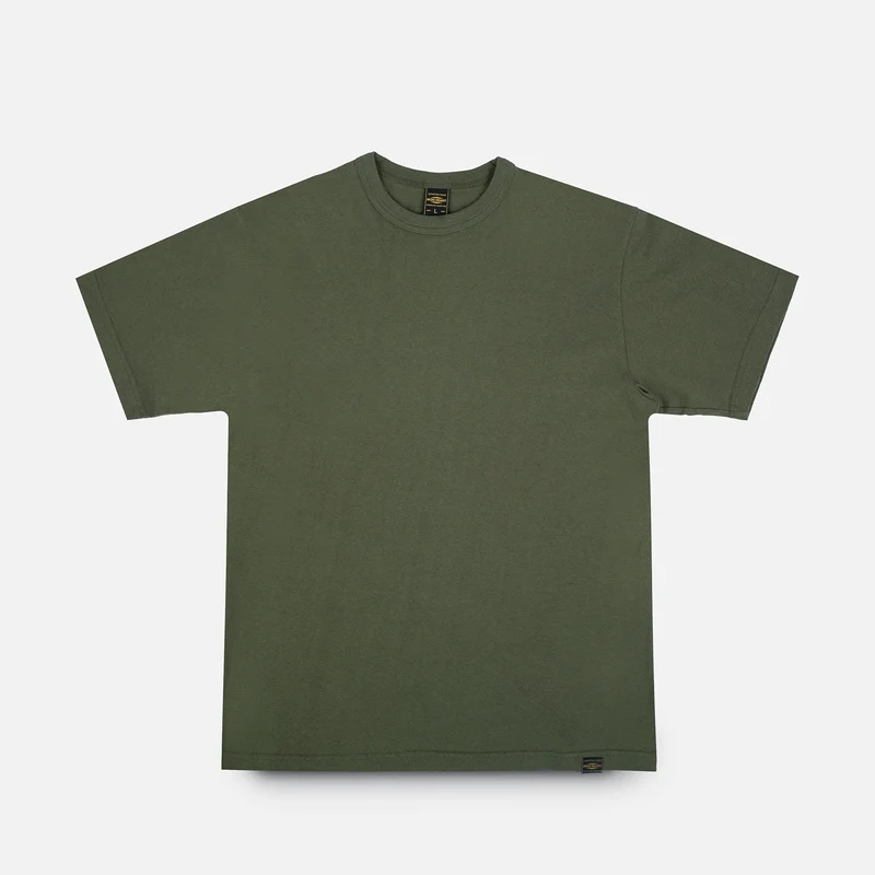 IHT-1610L-OLV 6,5 oz. Loopwheel Crew Neck T-Shirt (with longer body) Oliv