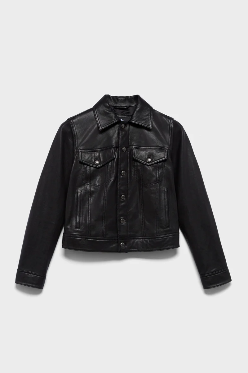ADI TRUCKER JACKET in Leather Black