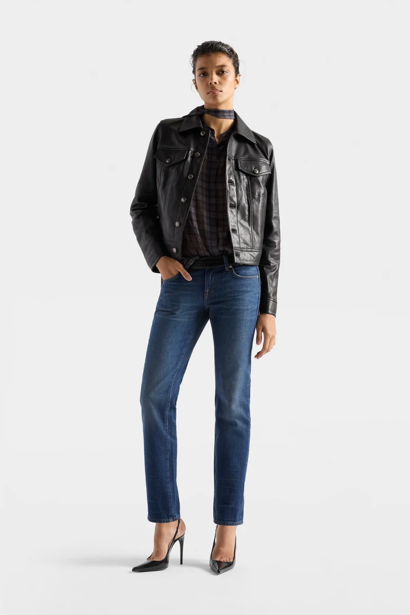 ADI TRUCKER JACKET in Leather Black