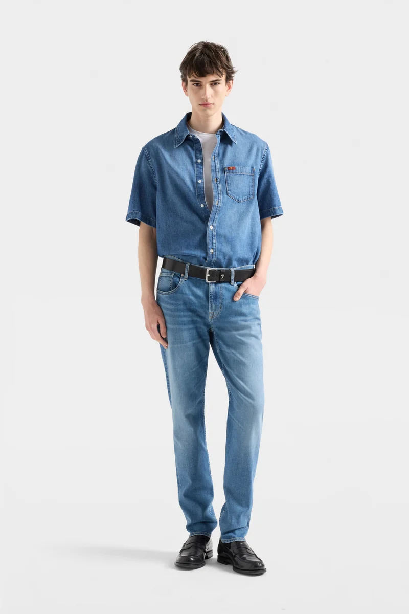 SHORT SLEEVE REGULAR SHIRT in Denim Canyon