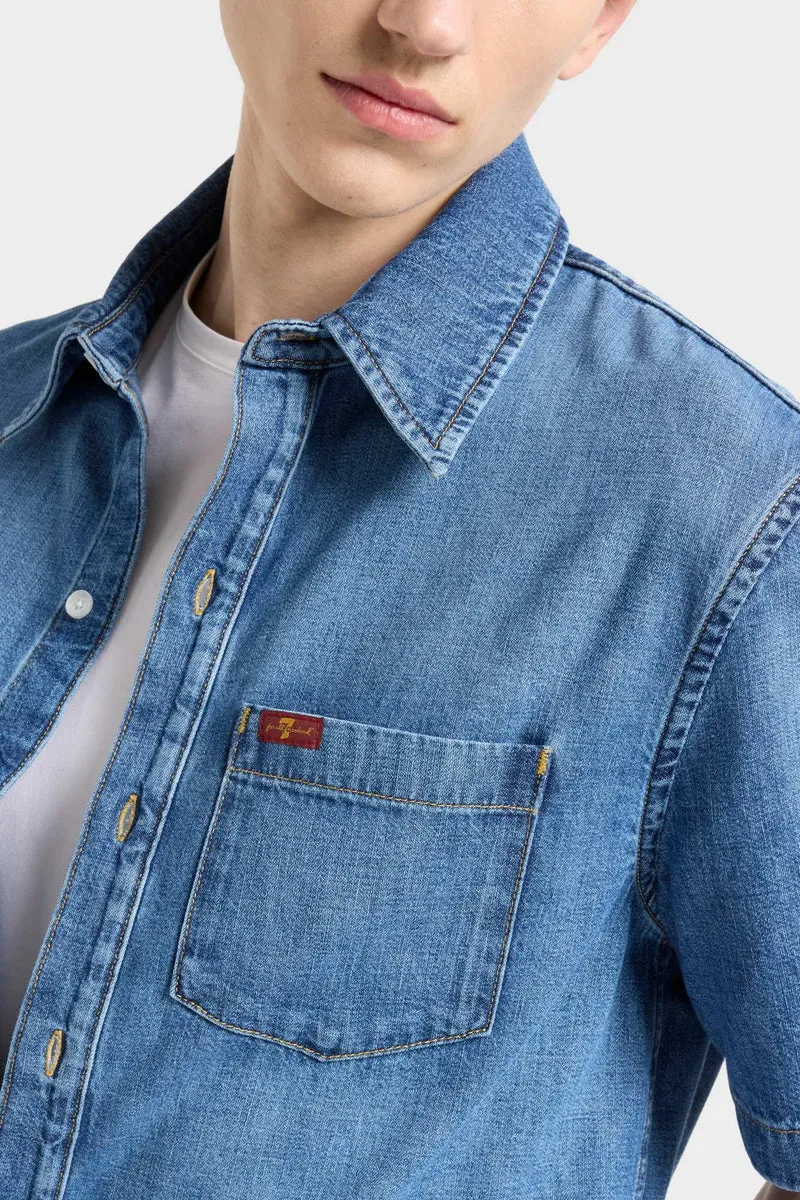 SHORT SLEEVE REGULAR SHIRT in Denim Canyon