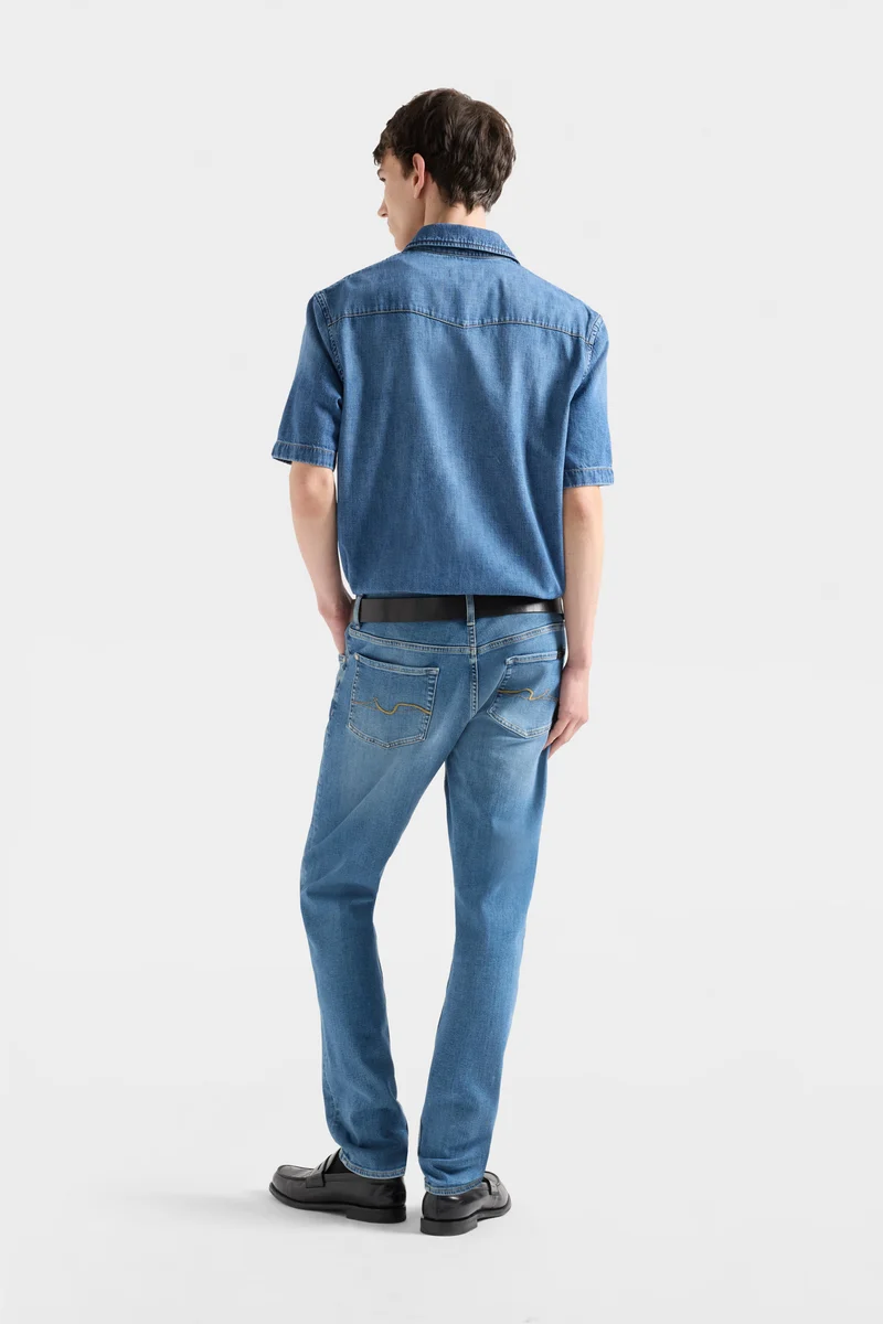 SHORT SLEEVE REGULAR SHIRT in Denim Canyon