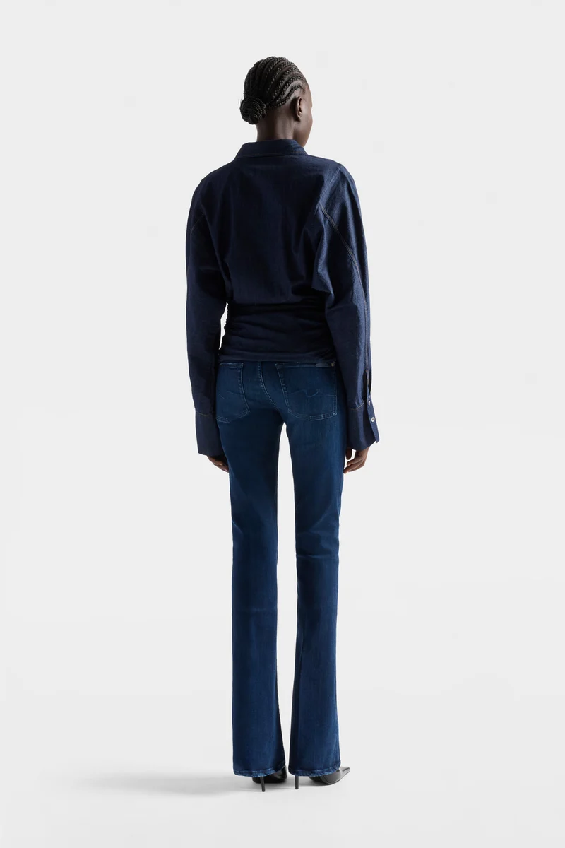 WAIST TIE SHIRT in Denim Abyss