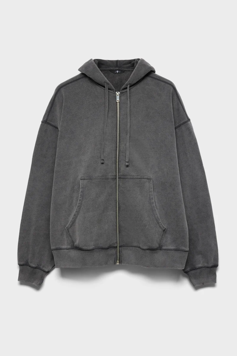 ZIP HOODIE in Black