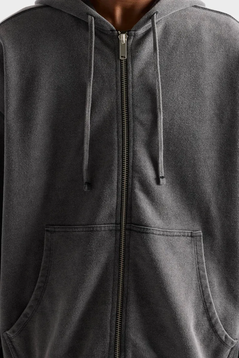 ZIP HOODIE in Black