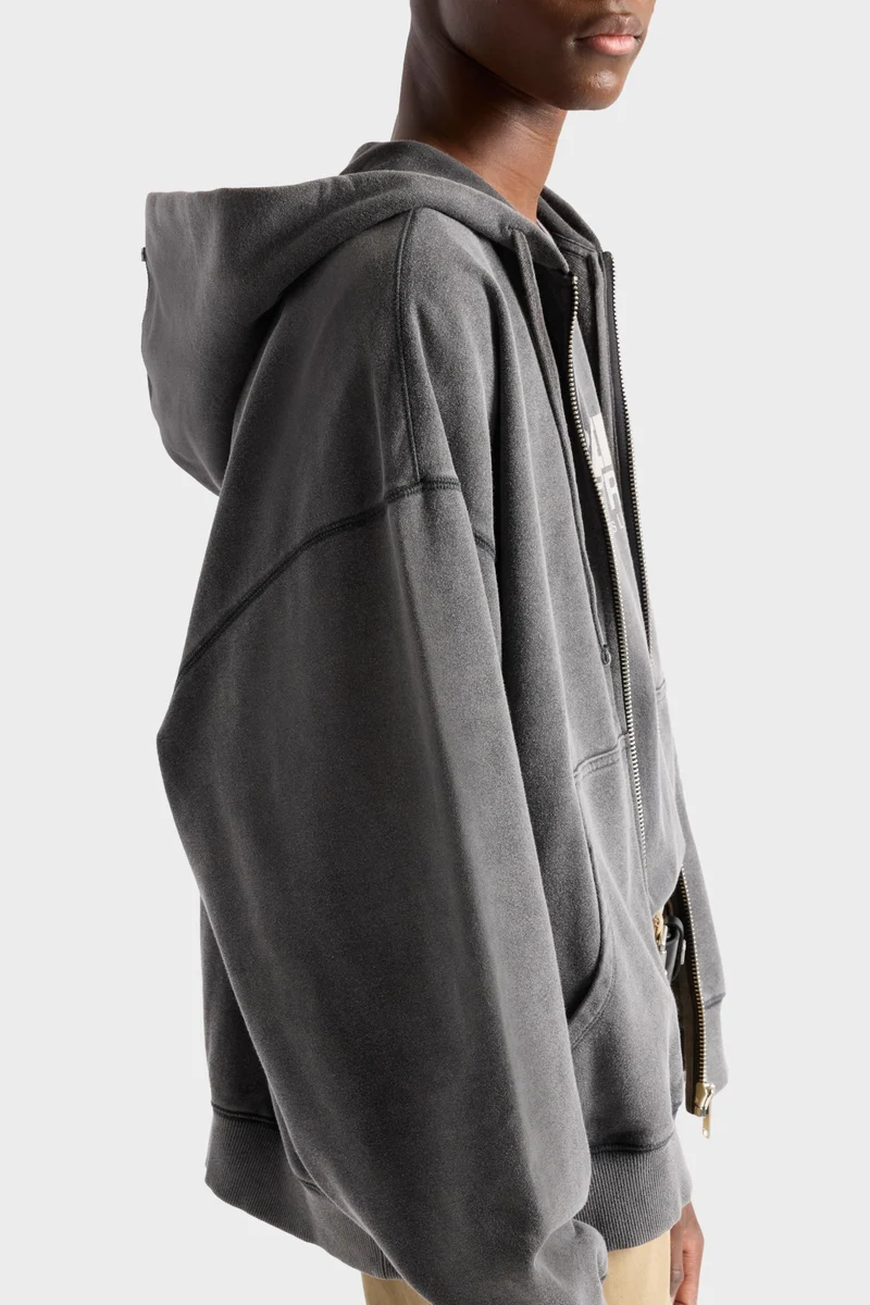 ZIP HOODIE in Black