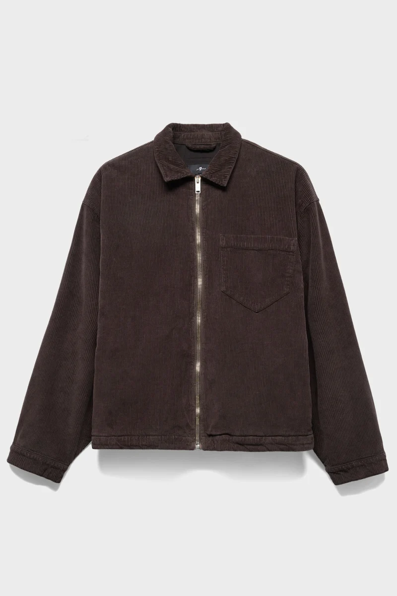 ZIP OVERSHIRT in Corduroy Smolder