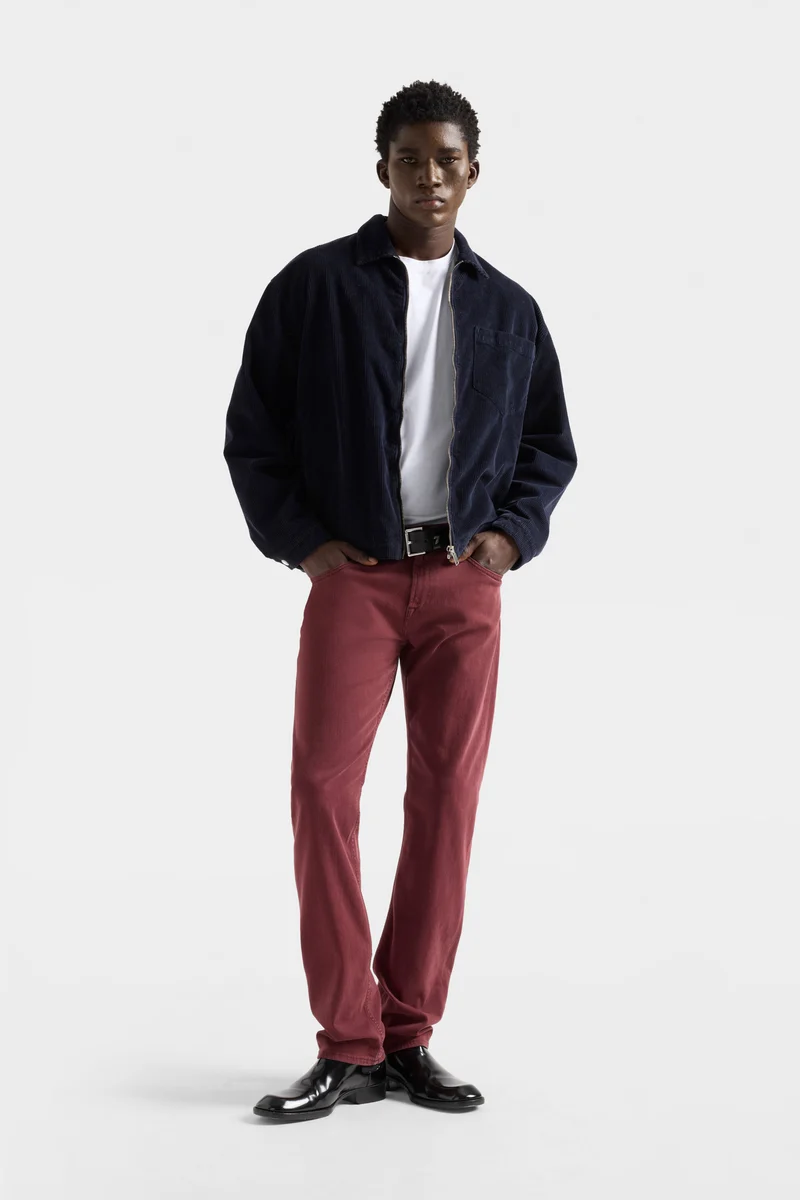 ZIP OVERSHIRT in Corduroy Navy