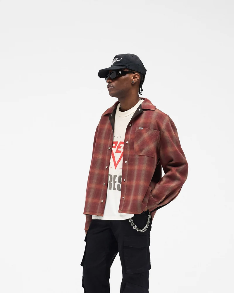 Bonded Reversible Check Shirt - Nero