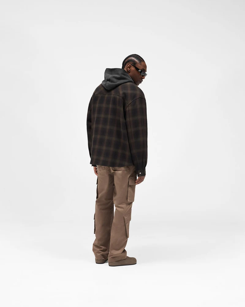 Bonded Reversible Check Shirt - Nero