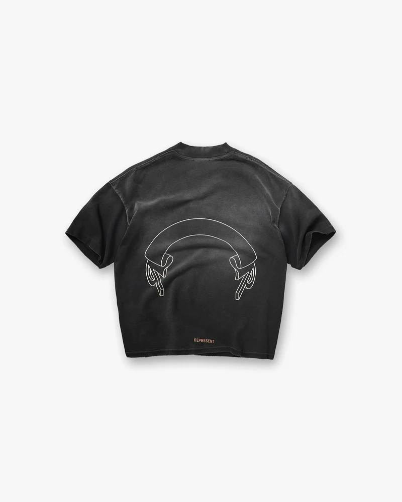 Represent Banner T-Shirt - Stained Black