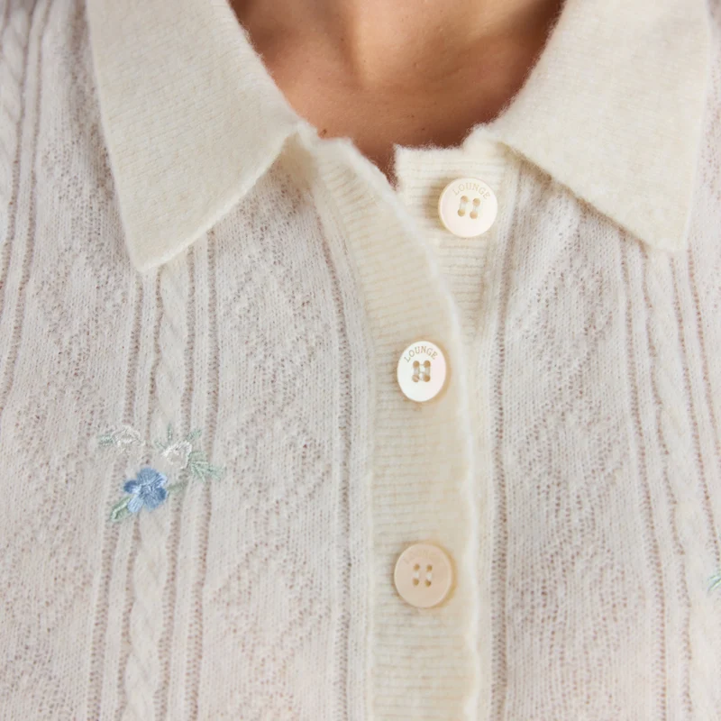 Besticker Stricktop - Crèmefarbe