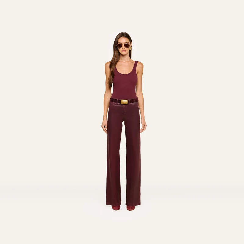 Clayton Coated Wide-Leg Jean
