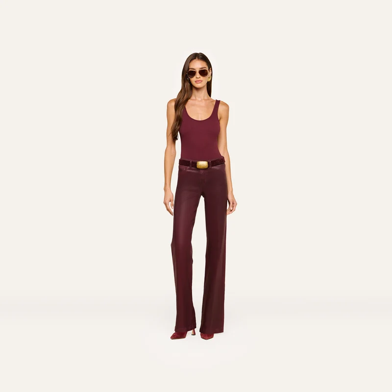 Clayton Coated Wide-Leg Jean
