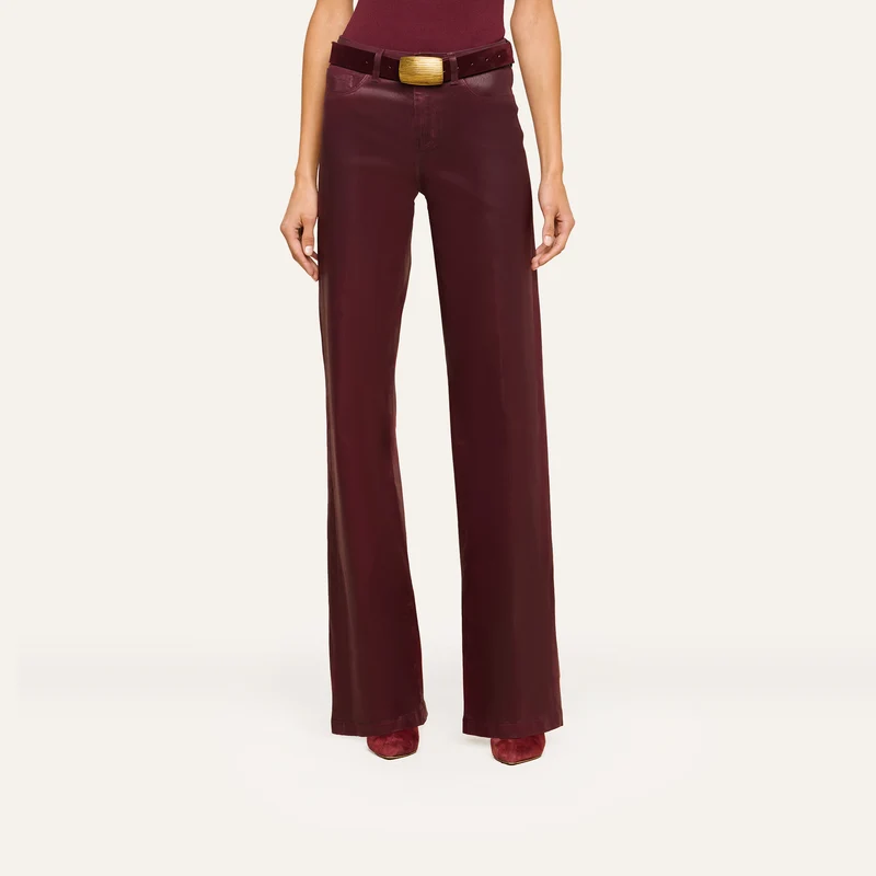 Clayton Coated Wide-Leg Jean