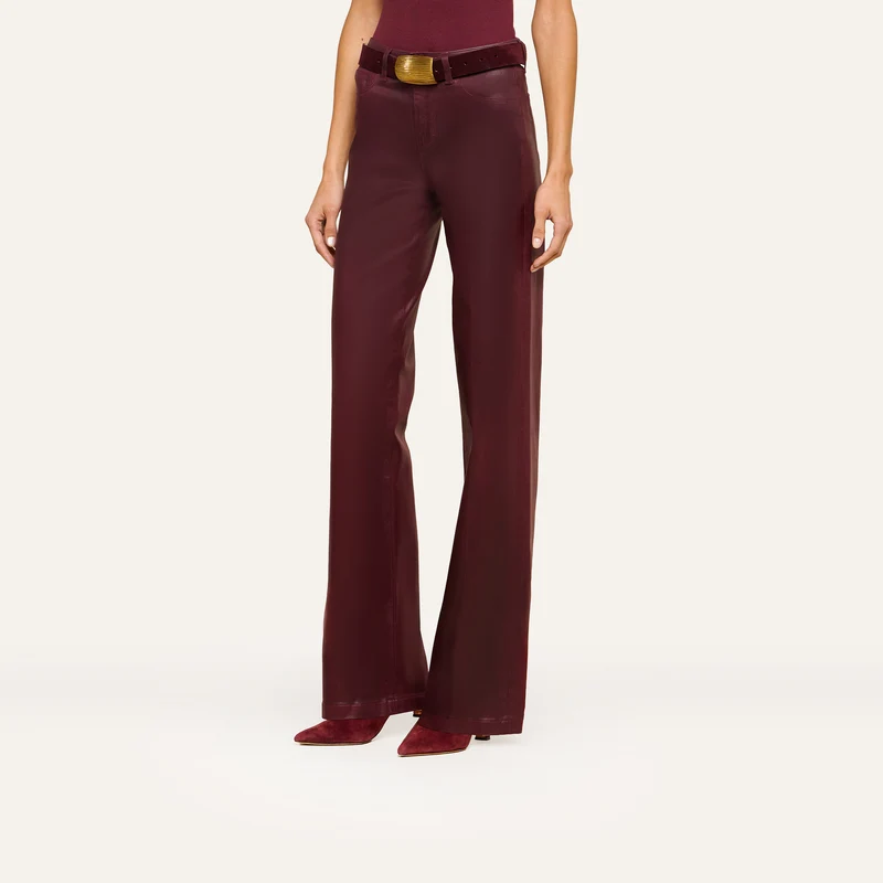 Clayton Coated Wide-Leg Jean