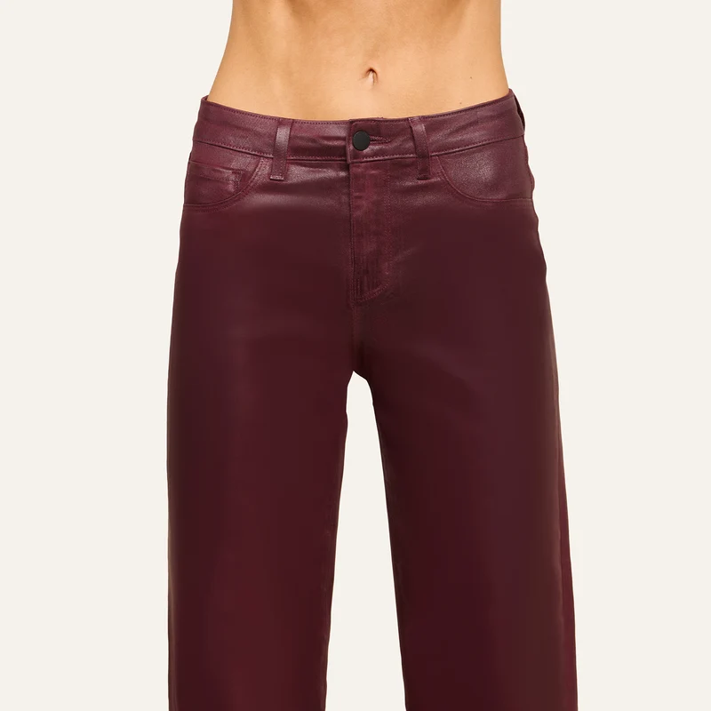 Clayton Coated Wide-Leg Jean