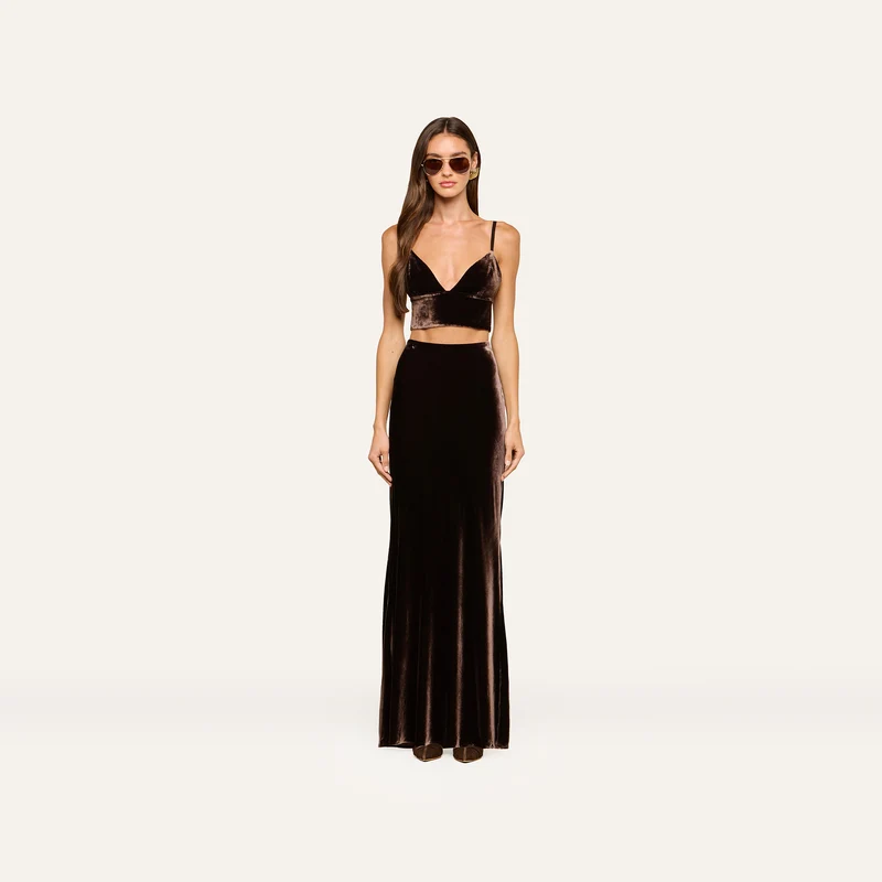 Zeta Velvet Maxi Skirt