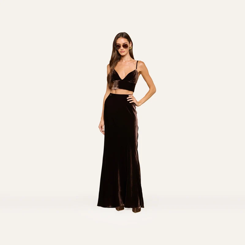 Zeta Velvet Maxi Skirt