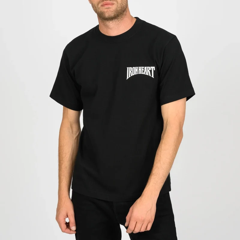 IHT-2601-BLK 7,5 oz. Printed Loopwheel Crew Neck T-Shirt Schwarz