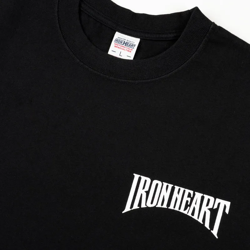 IHT-2601-BLK 7,5 oz. Printed Loopwheel Crew Neck T-Shirt Schwarz