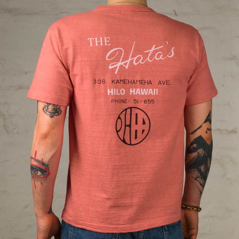"Hata Shoten Logo" Heavy Slub T-Shirt Rot