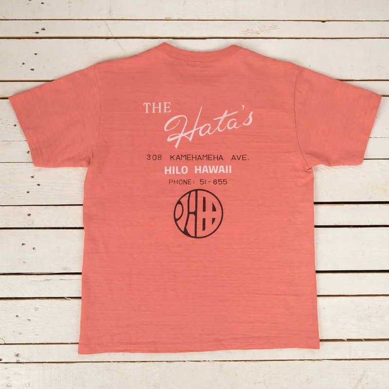 "Hata Shoten Logo" Heavy Slub T-Shirt Rot