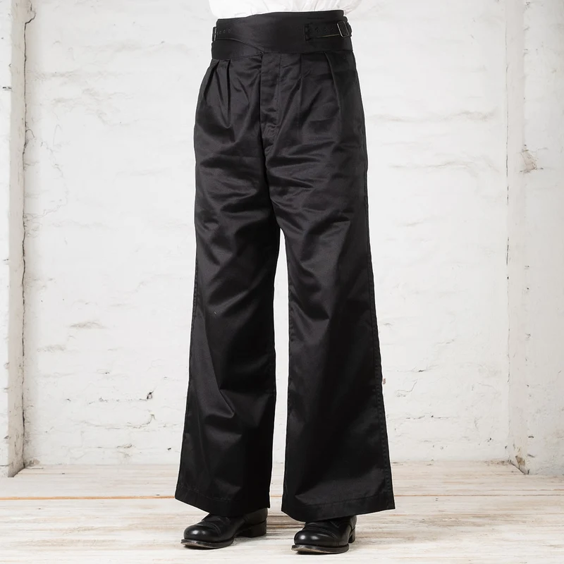 Black Chino Wide Gurkha Pants