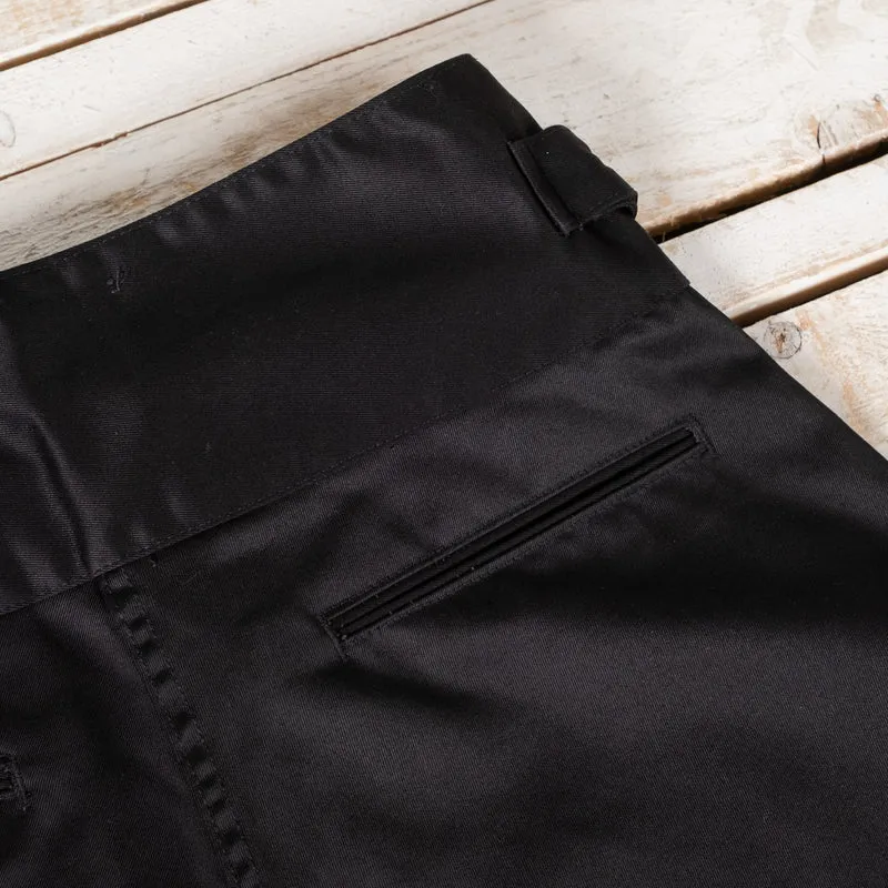 Black Chino Wide Gurkha Pants