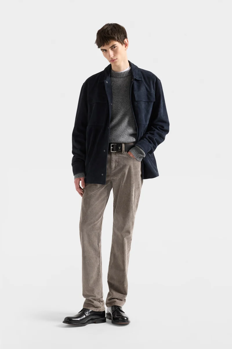 OVERSHIRT in Suede Navy