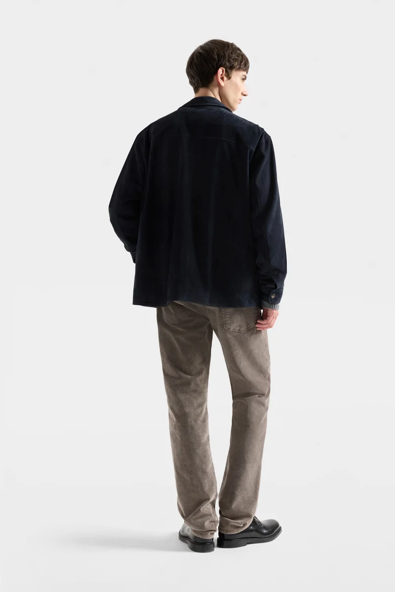 OVERSHIRT in Suede Navy