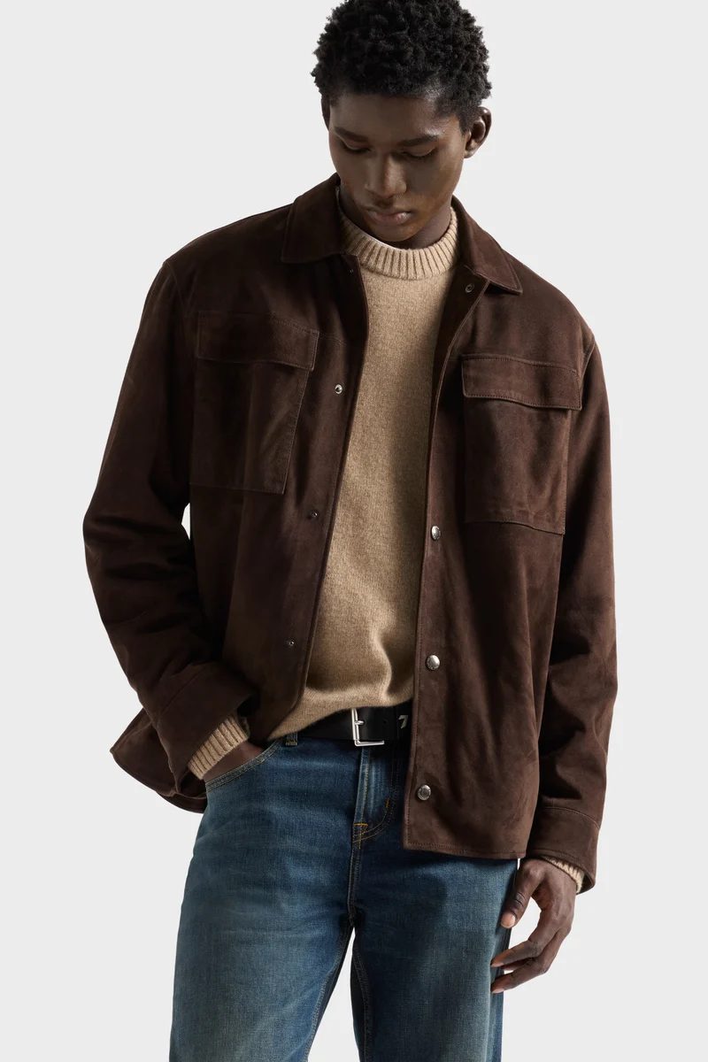 OVERSHIRT in Suede Espresso