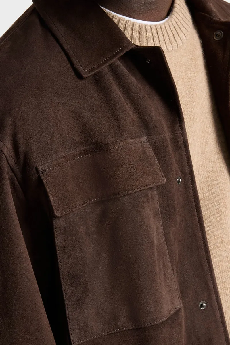 OVERSHIRT in Suede Espresso