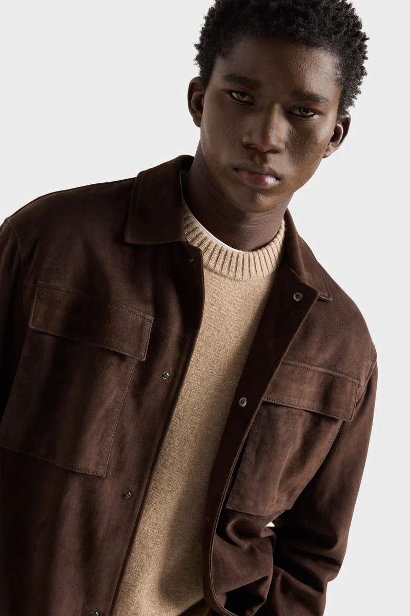 OVERSHIRT in Suede Espresso