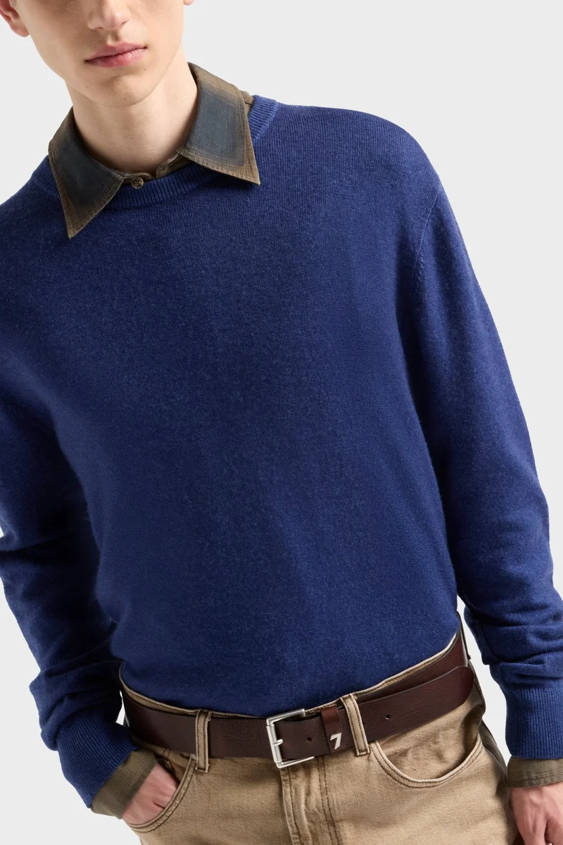 CREWNECK SWEATER in Wool Lapis