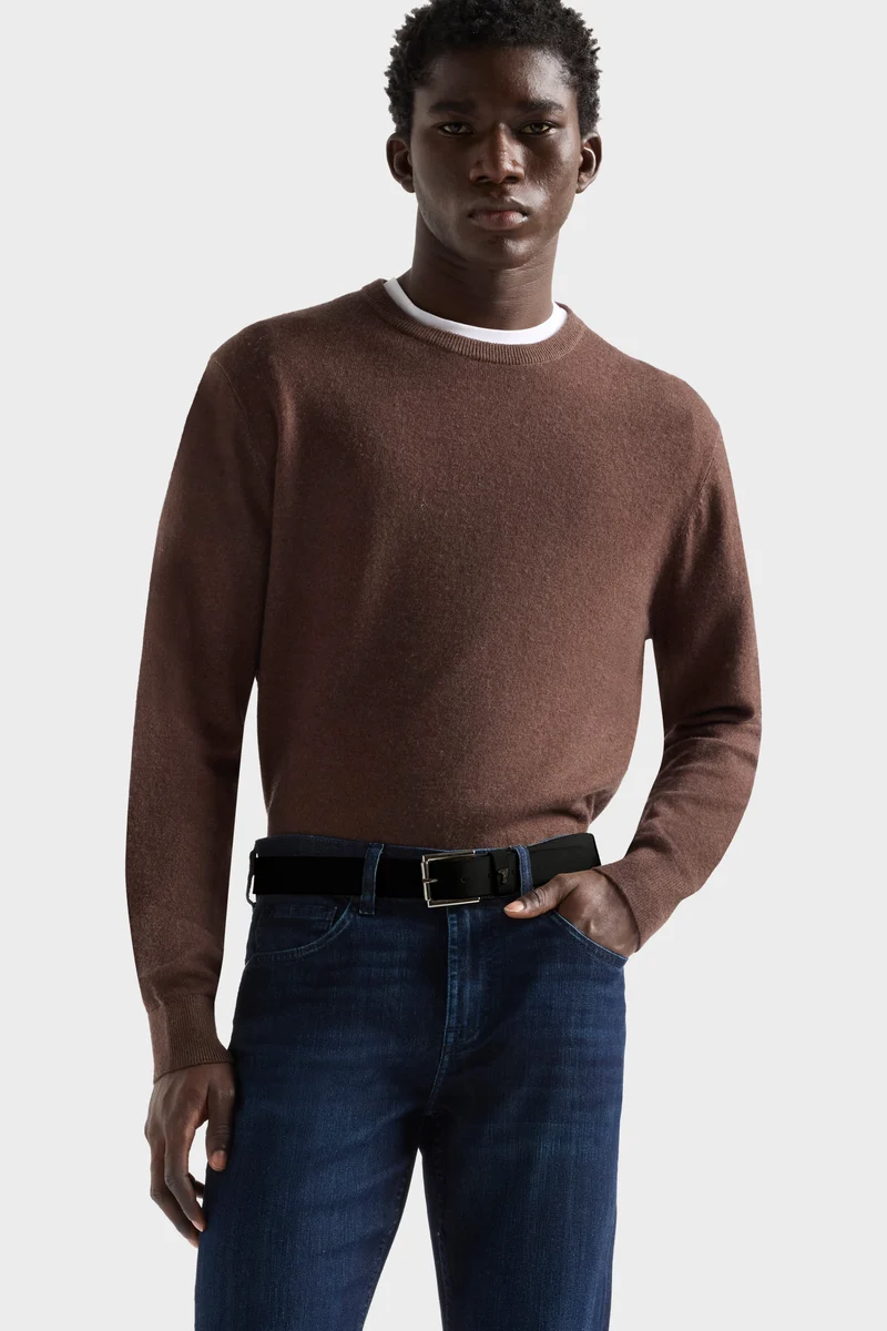 CREWNECK SWEATER in Wool Espresso