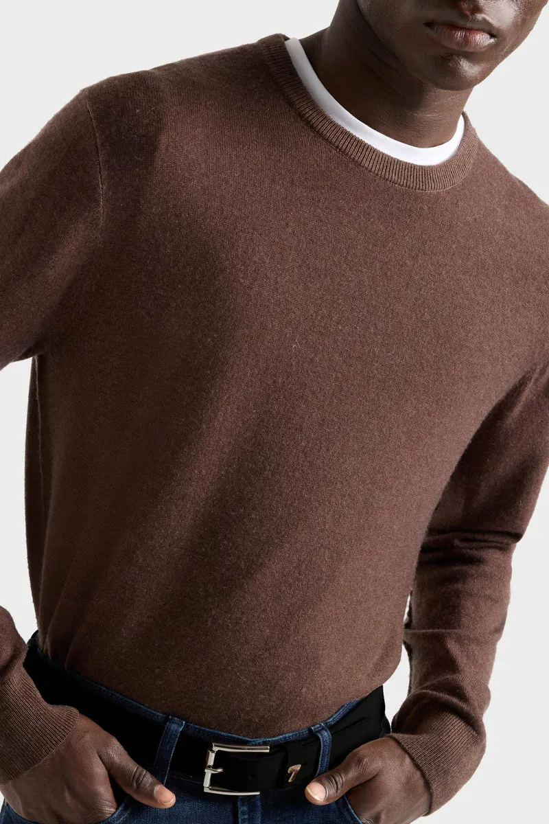 CREWNECK SWEATER in Wool Espresso
