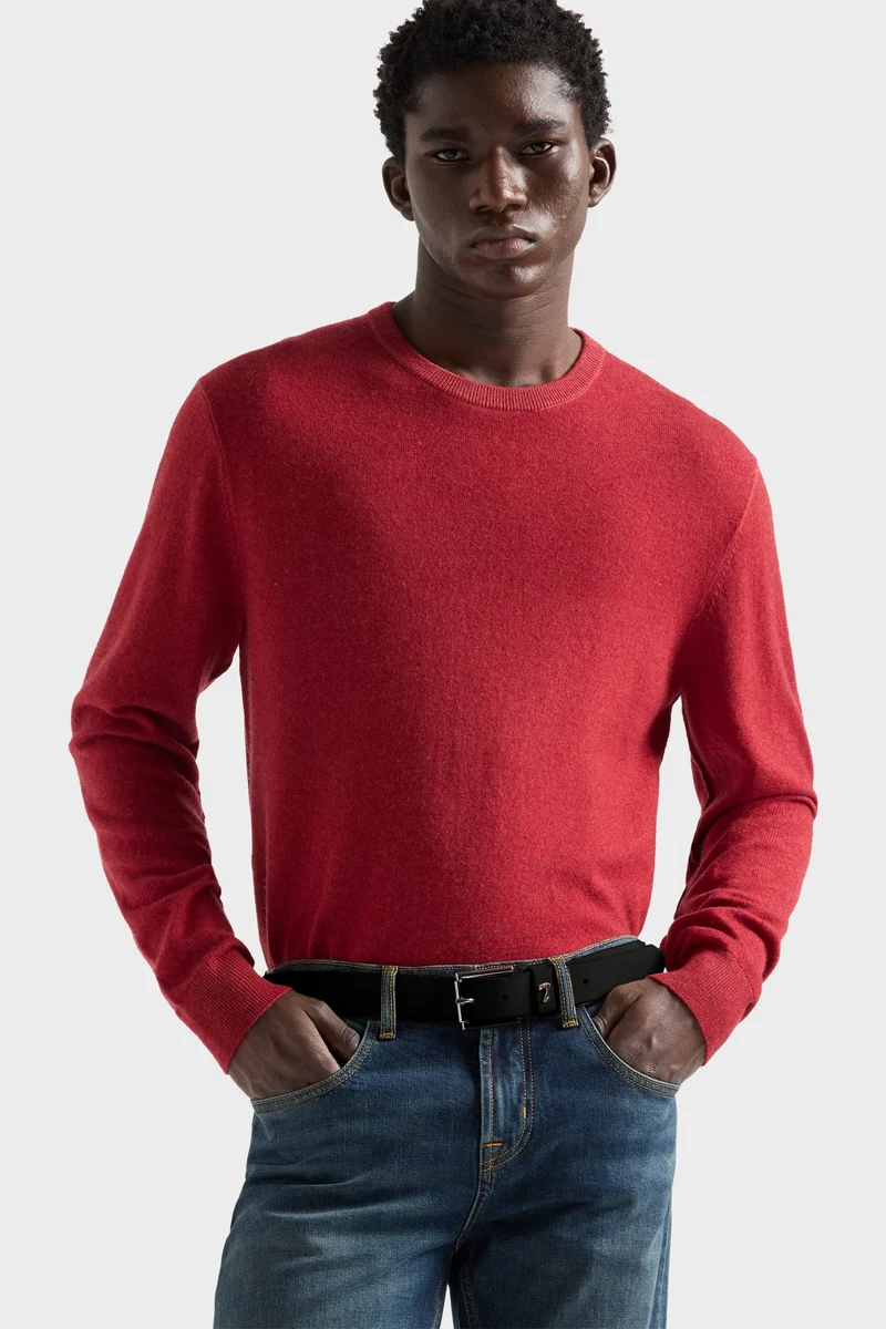 CREWNECK SWEATER in Wool Burgundy