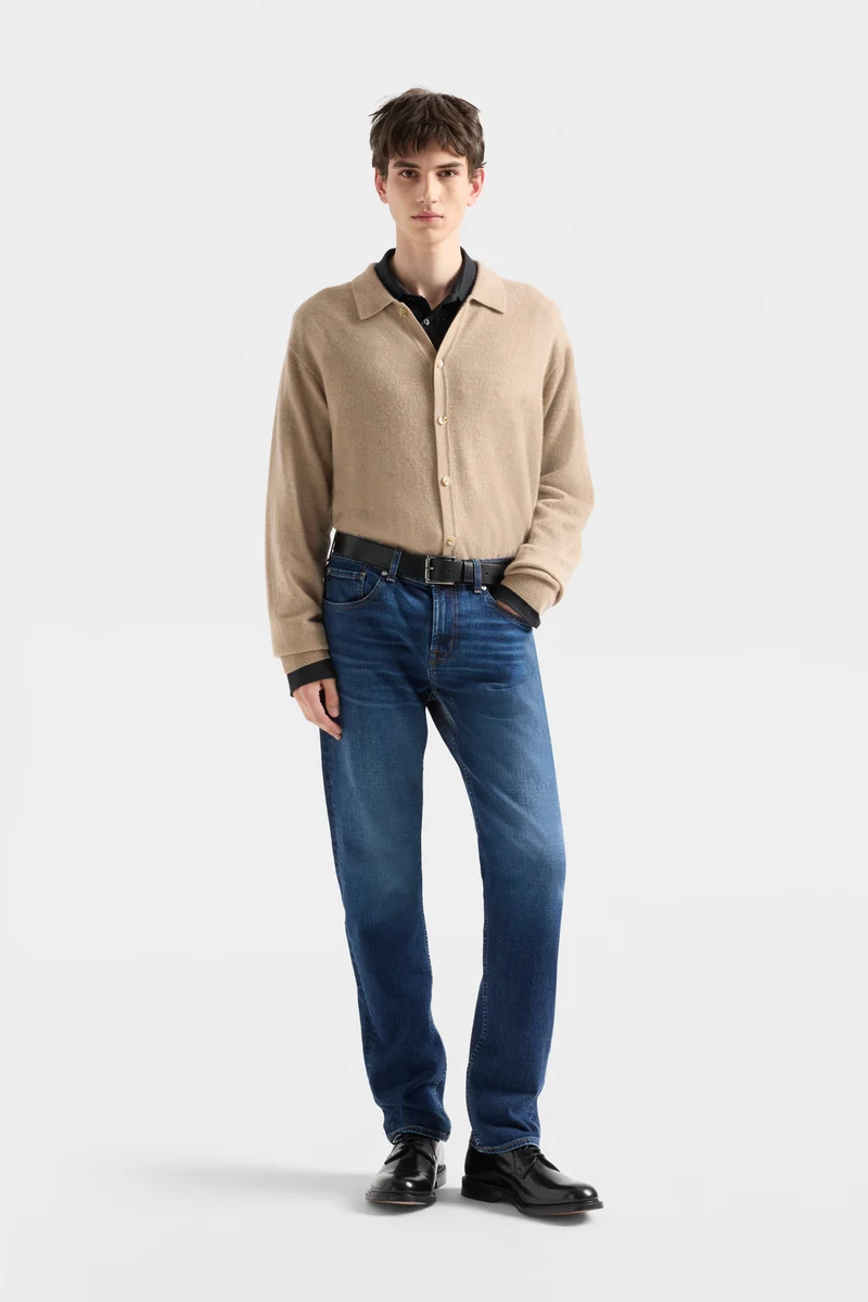 BUTTON POLO in Cashmere Oat