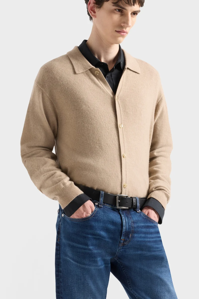 BUTTON POLO in Cashmere Oat