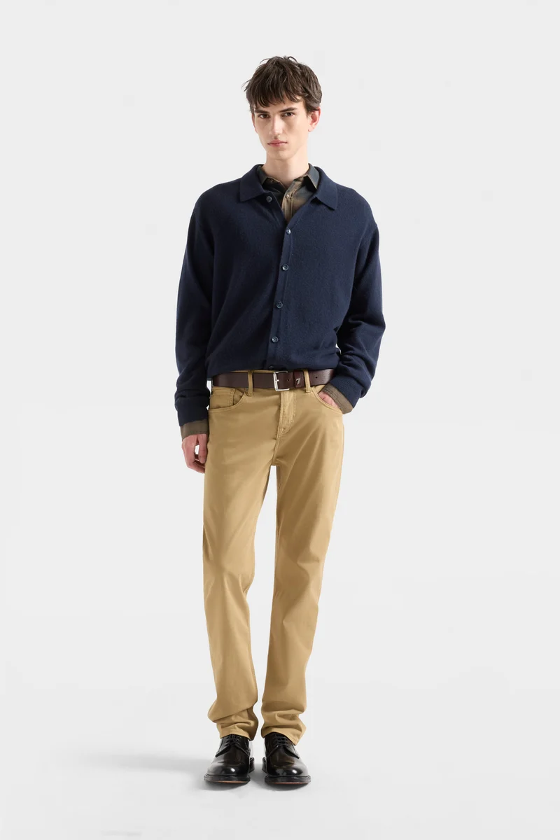 BUTTON POLO in Cashmere Midnight