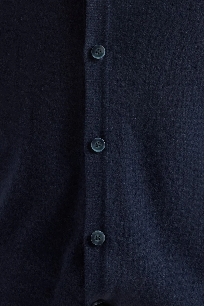 BUTTON POLO in Cashmere Midnight