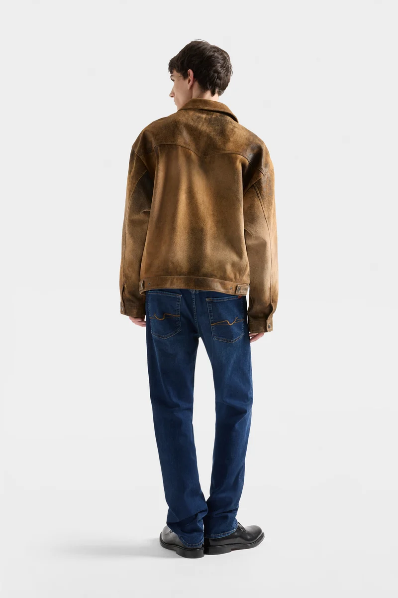 AVIATOR JACKET in Suede Wood