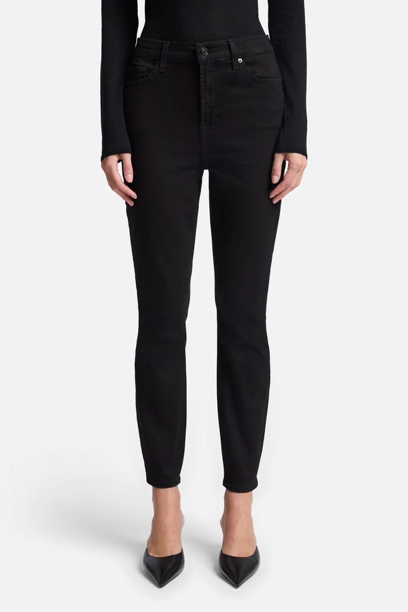 High Waist Ankle Skinny in Night Black