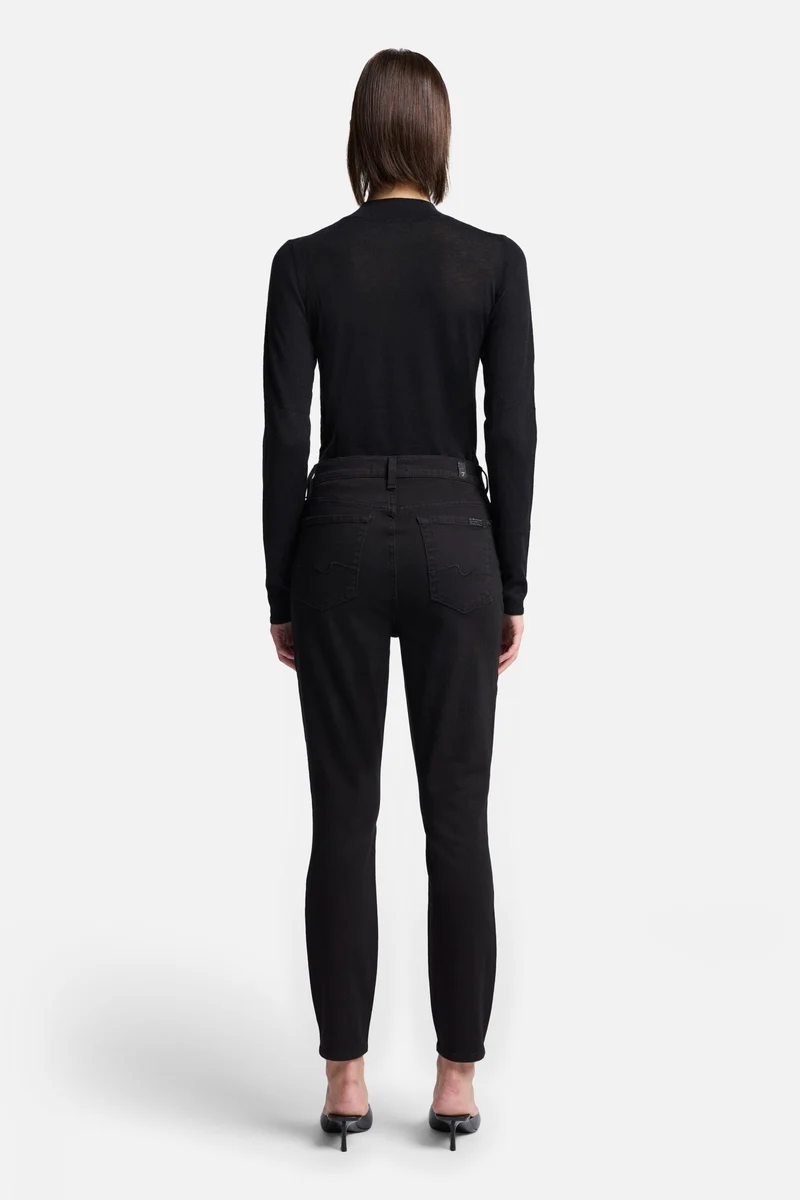 High Waist Ankle Skinny in Night Black