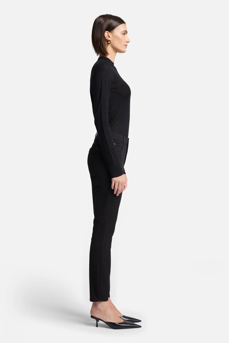 High Waist Ankle Skinny in Night Black